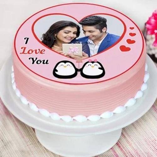 Delightful Personalized Strawberry Photo Cake for Propose Day