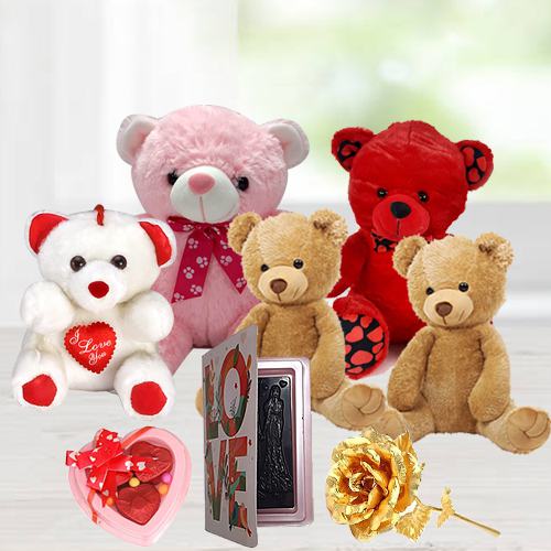 Exclusive Teddy Day Gift of Cute Teddies & Chocolates