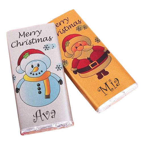 Christmas Twosome Treat Personalized Choco Bar
