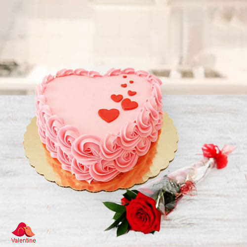 Special Love Cake n Red Rose