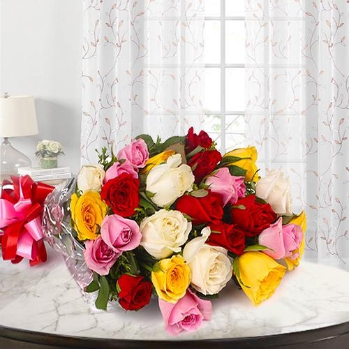 Beautiful 24 Mixed Roses Bouquet