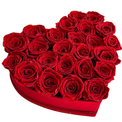 Lovely Arrangement of Heart Shaped Roses