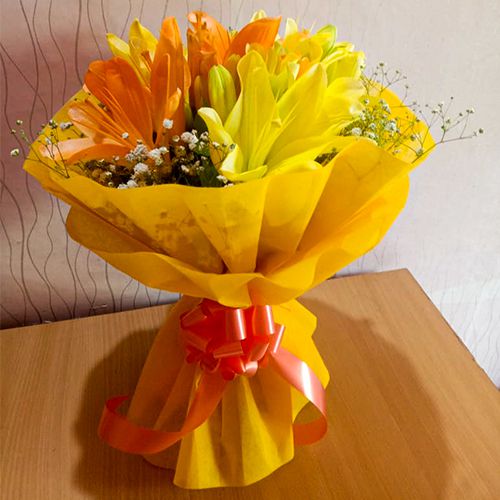 Fancy Yellow N Orange Asiatic Lilies Serenade