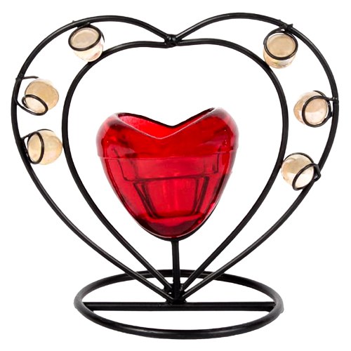 Exclusive Red Wrought Iron Candle Stand Gift