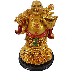 Attractive Standing Golden Laughing Budha